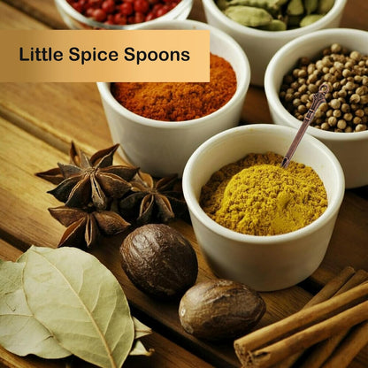 6-Pack Mini Spoons Metal Tiny Shovels 3-Inch Small Medicine Spoon for Home Kitchen Spices, Necklace Charms Pendants DIY Craft Making (Multicolor)