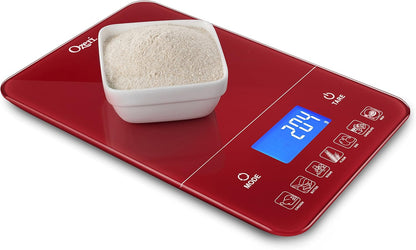 Ozeri Touch III Digital Kitchen Scale with Calorie Counter, 22 lbs (10 kg), Calla Green