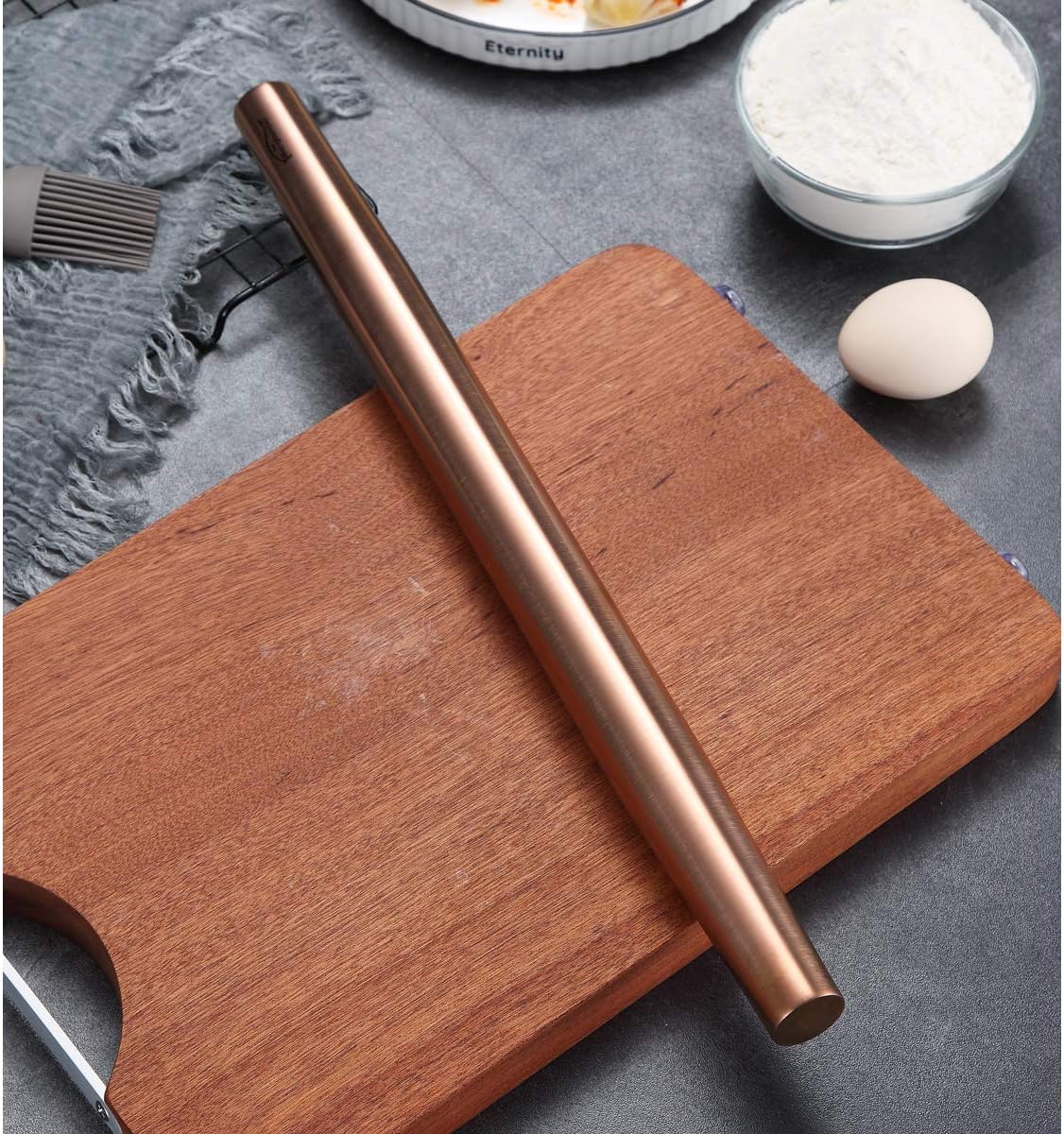 Stainless Steel Rolling Pin, Matte Finish 16.7 Inches, Berglander Rolling Pin For Baking Pizza Dough, Pie, Cookie, Essential Kitchen Utensil Gift Ideas For Bakers.