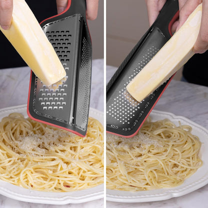 Cohesion Zester Grater Double-sided Graters for Kitchen - Kitchen Lemon Zester Tool for Cheese, Citrus, Garlic, Ginger, Nutmeg, Chocolate, Fruits, Vegetables with Sharp Premium Stainless Steel - Blue