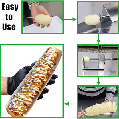 Tornado Potato Spiral Cutter, AIDOIT Manual Stainless Steel Potatoes Twister Cutter