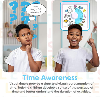 Visual Timer for Kids, Toddler, Autism, ADHD & Preschool Classroom - Animal Silent Countdown Timers - 60 Minute Productivity & Time Management Clock (Dinosaur)
