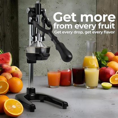 Zulay Kitchen Cast Iron Juicer - Heavy Duty Manual Juicer with Detachable Strainers for Easy Cleaning, Orange Juice Press for Citrus Fruits, Perfect for Bartenders, Juice Lovers & Health Enthusiasts