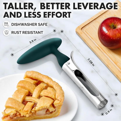 Zulay Kitchen Stainless Steel Pineapple Corer & Slicer – Heavy Duty Pineapple Cutter & Eye Removal Tool – Effortless Core Remover Tool with Sharp Reinforced Blade & Ergonomic Handle - Black