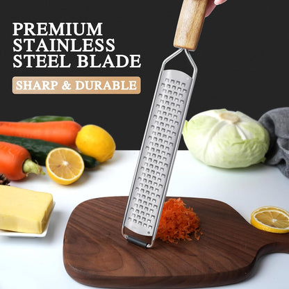 Lemon Zester, Stainless Steel Kitchen Cheese Grater, Plastic Cover Ergonomic Soft Black Handle