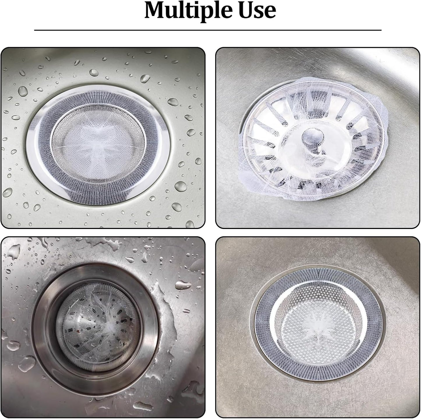 200 PCS Kitchen Sink Drain Strainer Mesh Bag and PP Extraction Box, Disposable Mesh Sink Strainer Bags for Collecting Kitchen Food Waste Leftover Garbage