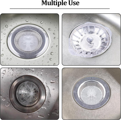 200 PCS Kitchen Sink Drain Strainer Mesh Bag and PP Extraction Box, Disposable Mesh Sink Strainer Bags for Collecting Kitchen Food Waste Leftover Garbage