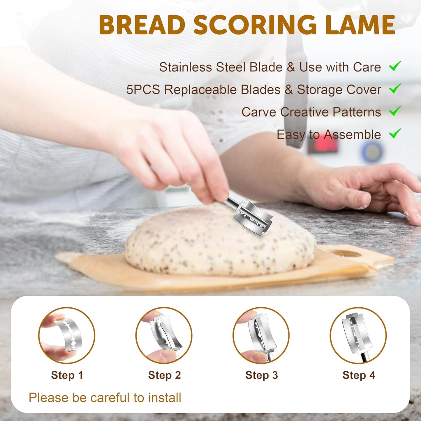 TeamFar Sourdough Bread Baking Supplies, 9” Round & 10” Oval Bread Proofing Basket Set with Liner, Sourdough Starter Kit for Bread Making, Bread Lame/Whisk/Dough Scraper/Basting Brush