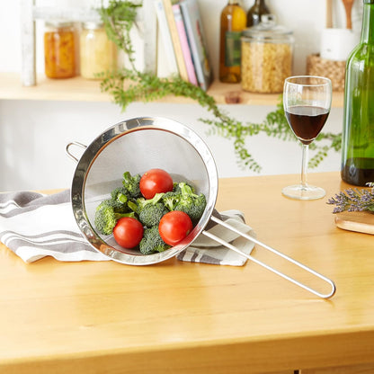 RSVP International Endurance Kitchen Collection, Stainless Steel Fine Mesh Conical Sieve/Colander, Multi-Purpose for Cooking, Baking, Loose Leaf Tea, Bar Strainer Cocktails, 7-Inch