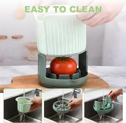 Apple Slicer, Heavy Duty Apple Corer and Slicer with Comfort Handles, 8-Slice Large Apple Slicer for Up to 3.8" Apples, with Extra Tomato & Fruit Cutting Blades
