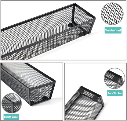 BYCY 3 Pack Mesh Flatware Drawer Organizer for Kitchen/Office/Home Tools,Spoon Knife Fork Organizers Box Utensil Tabletop Storage Tray (12 x 6 x 2 Inch)