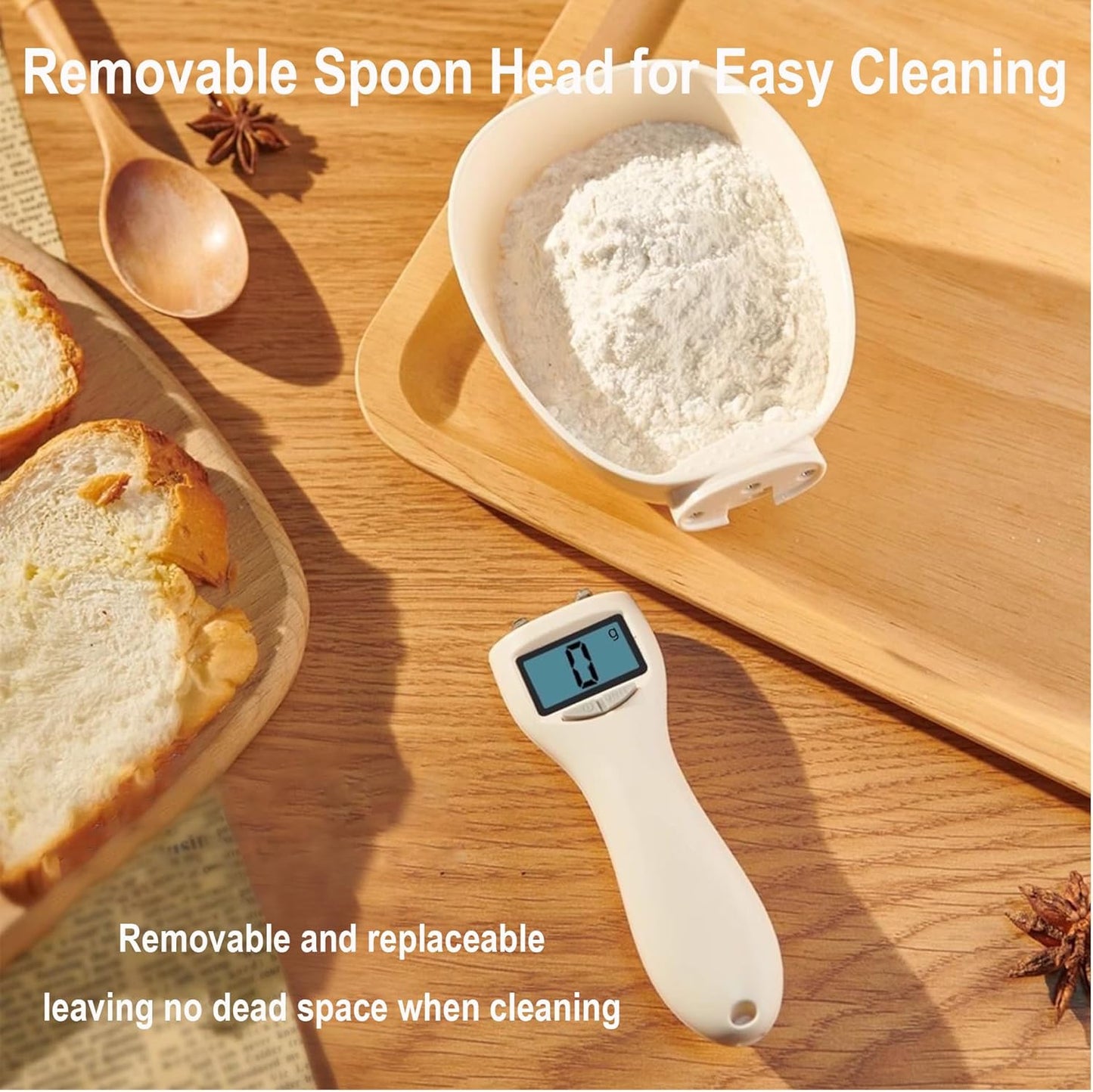 2026 New Digital Measuring Spoon, Digital Food Measuring Scoop Scale - Electronic Kitchen Measuring Spoon Scale for Cooking Baking - Smart Adjustable Measure Cup for Home Cooks Bakers Chefs Pet Owners