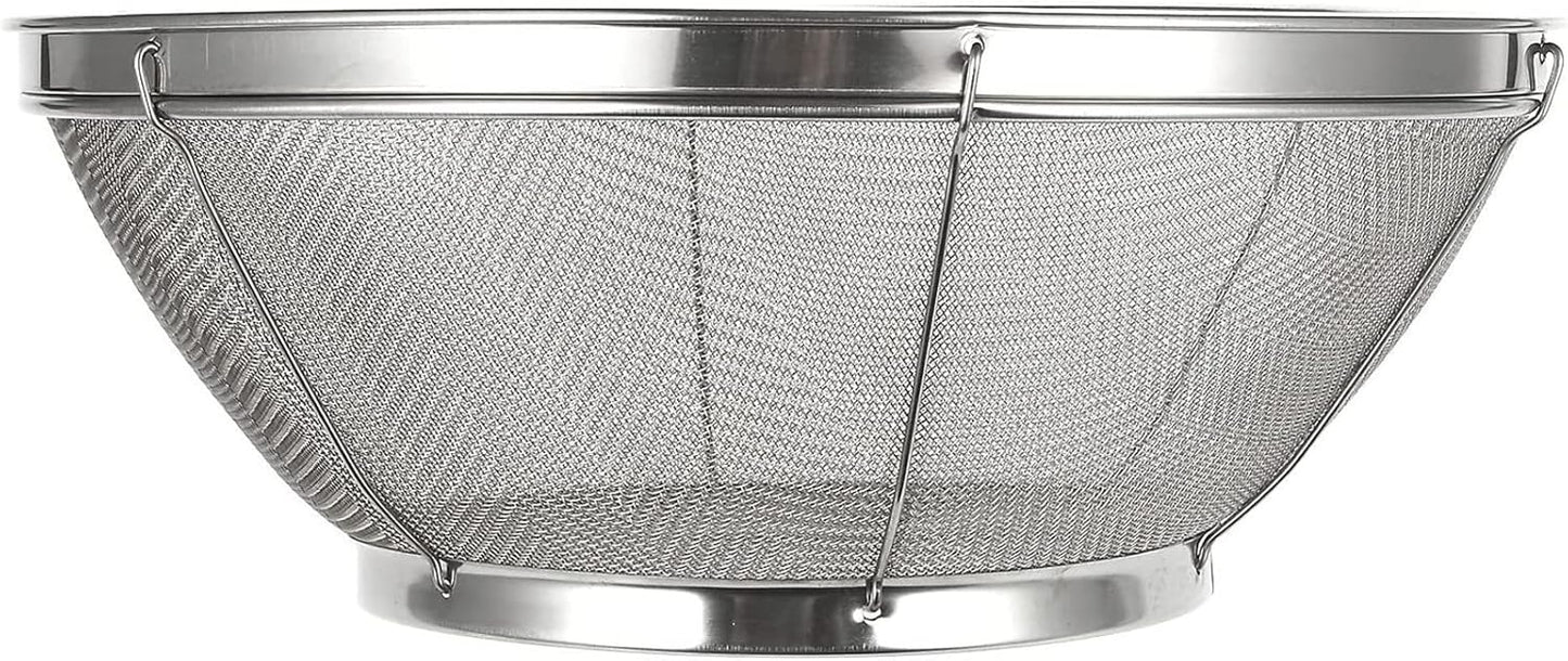 Juvale Stainless Steel Fine Mesh Strainer - Durable Rust-Resistant Mesh Colander - Ergonomic Handle Rice Colander - Ultra-Fine Flour Sifter - Dishwasher Safe with Stable Design - 11 in x 4 in, Silver