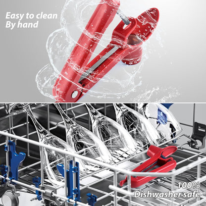 Cherry Pitter - Makmzoon Multi Cherries Corer Stainless Steel Pitter Tool with Labor-Saving Design Safe Lock Design for Making Cherry Jam - 6 Cherries