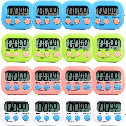 6 Pack Multi-Function Electronic Timer - Kitchen Timer,Magnetic Digital Timers,Big LCD Display, ON/Off Switch,Extensively Use in Cooking,Gym, Meeting, Classroom,Kitchen,Study,Work,Outdoor Activities