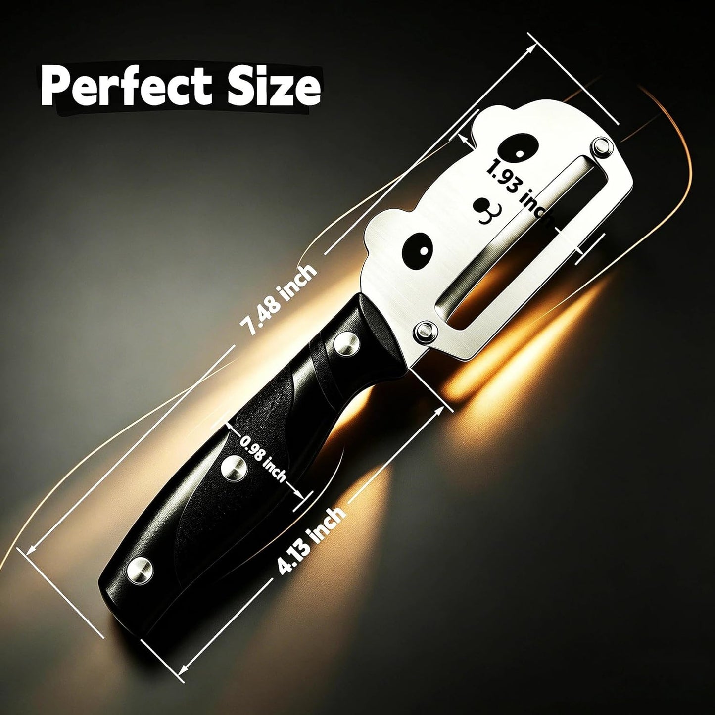 TEEVEA Multifunctional Vegetable Peeler, Zero Flex & Zero Snag, Stainless Steel with Wooden Handle, 2 in 1 Peeler with Bottle Opener for Fruit Potato Apple Carrot