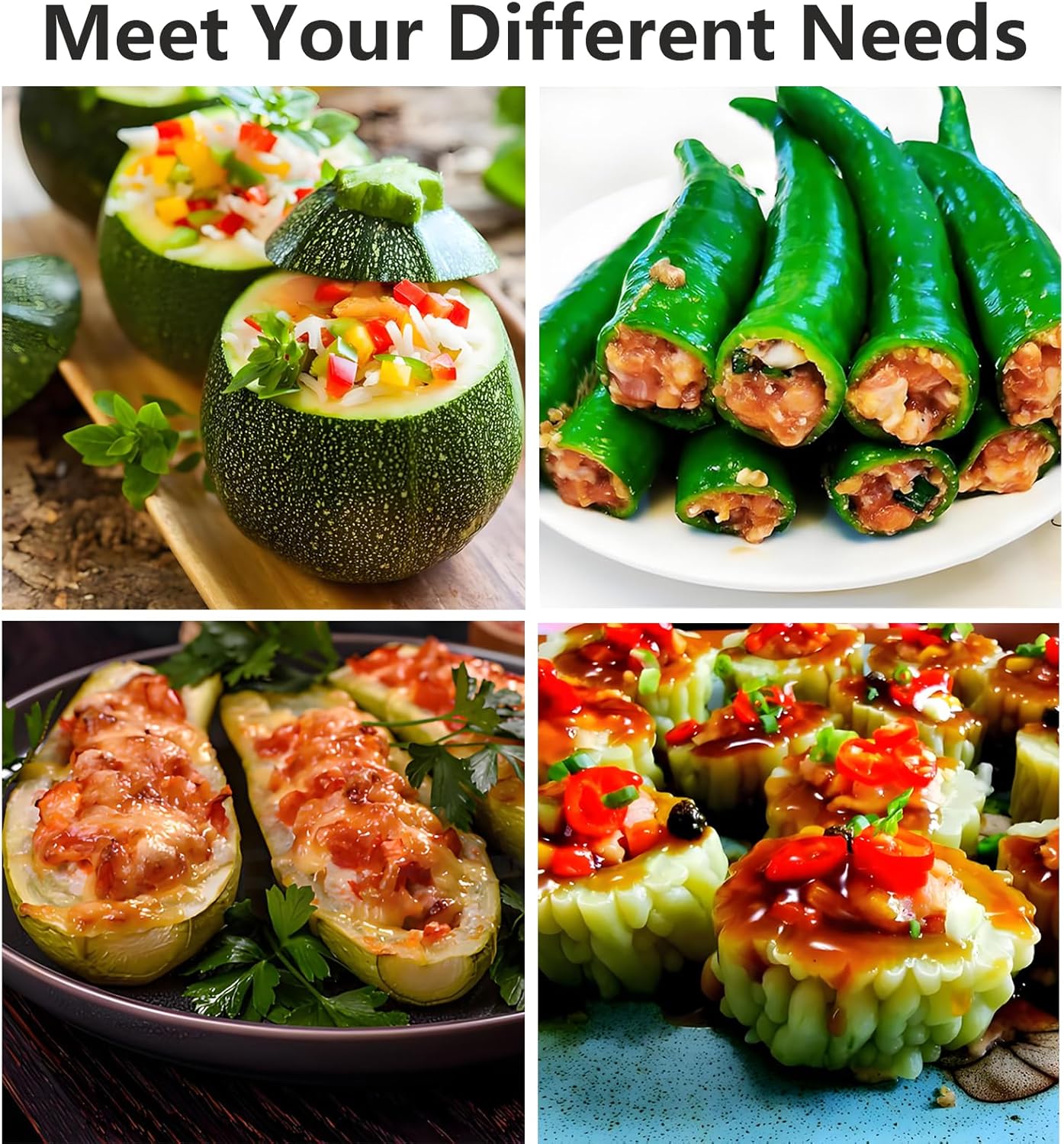 Jalapeno Pepper Corer Stainless Steel Zucchini Cucumber Corers Pepper Seed Remover Tool