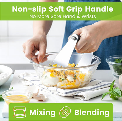 Spring Chef Large Dough Blender & Biscuit Cutter Set, Heavy Duty Stainless Steel Professional Pastry Cutter, Soft Grip, Black