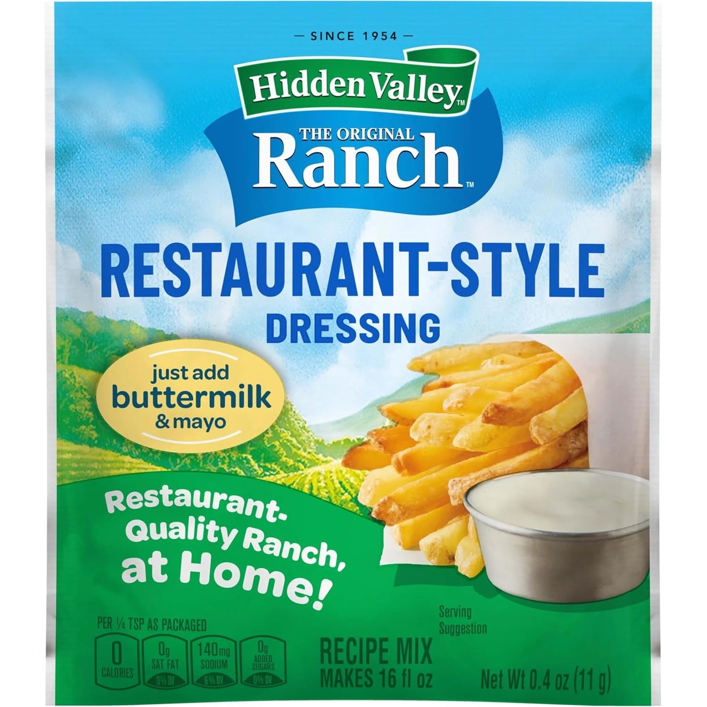 Hidden Valley Original Ranch Restaurant Style Dressing Recipe Mix, 0.4 Ounce (Package May Vary)