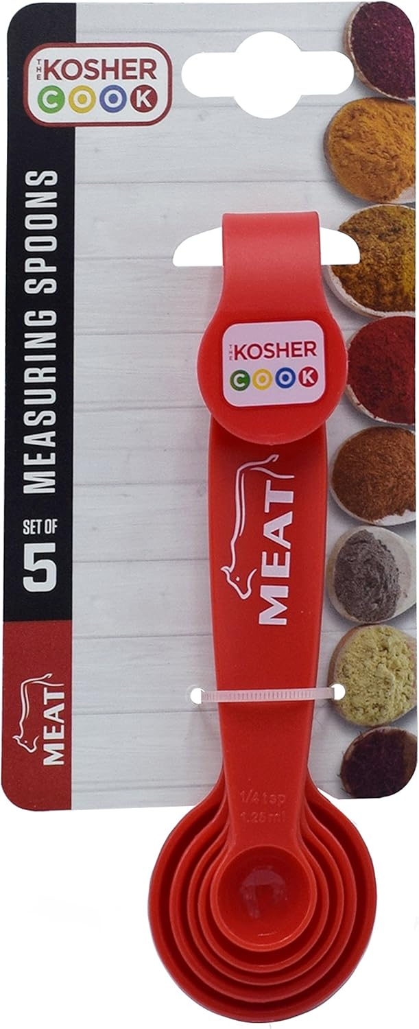 Multicolor Measuring Spoons - 5 Piece Set for Precise Cooking and Baking - Stackable Nesting Design - Color Coded Kitchen Tools by The Kosher Cook