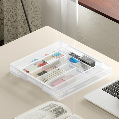 Sedegn Silverware Organizer Metal Mesh, Large Drawer Organizer, Utensil Cutlery Tray for kitchen drawers, Flatware Organizer with 6 Compartment, Black (11.3”*16“)