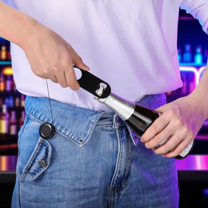 Honoson 8 Pieces Retractable Flat Bottle Opener Bartender Beer Opener with Round Badge Reel Clips Holder Bar Keys for Bartender Gifts Kitchen Home Party Supplies (Classic,Multicolor)