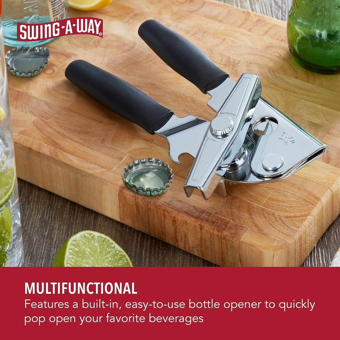 Swing-A-Way Can Opener Steel Black