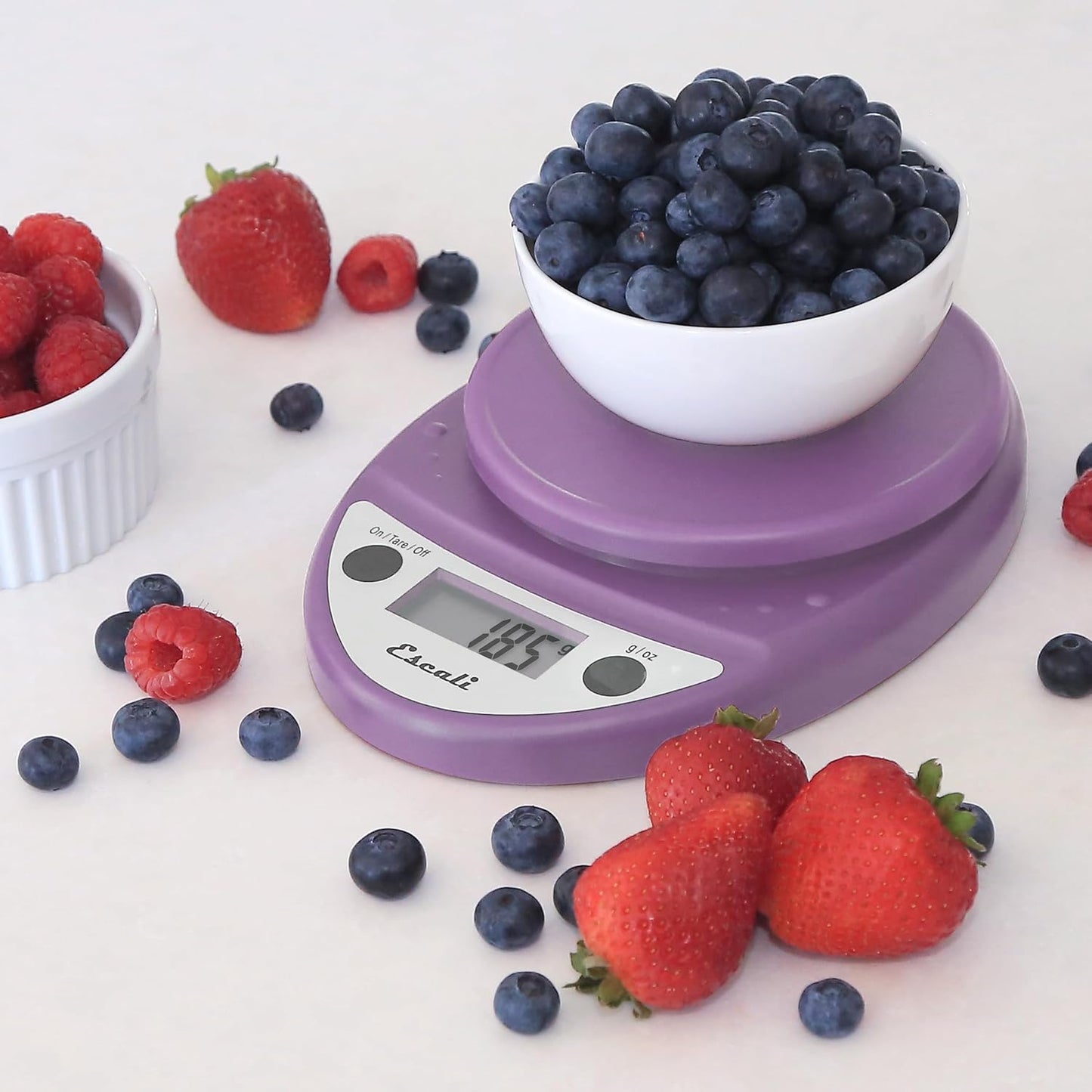 Escali Primo Digital Food Scale Multi-Functional Kitchen Scale and Baking Scale for Precise Weight Measuring and Portion Control, 8.5 x 6 x 1.5 inches, Black