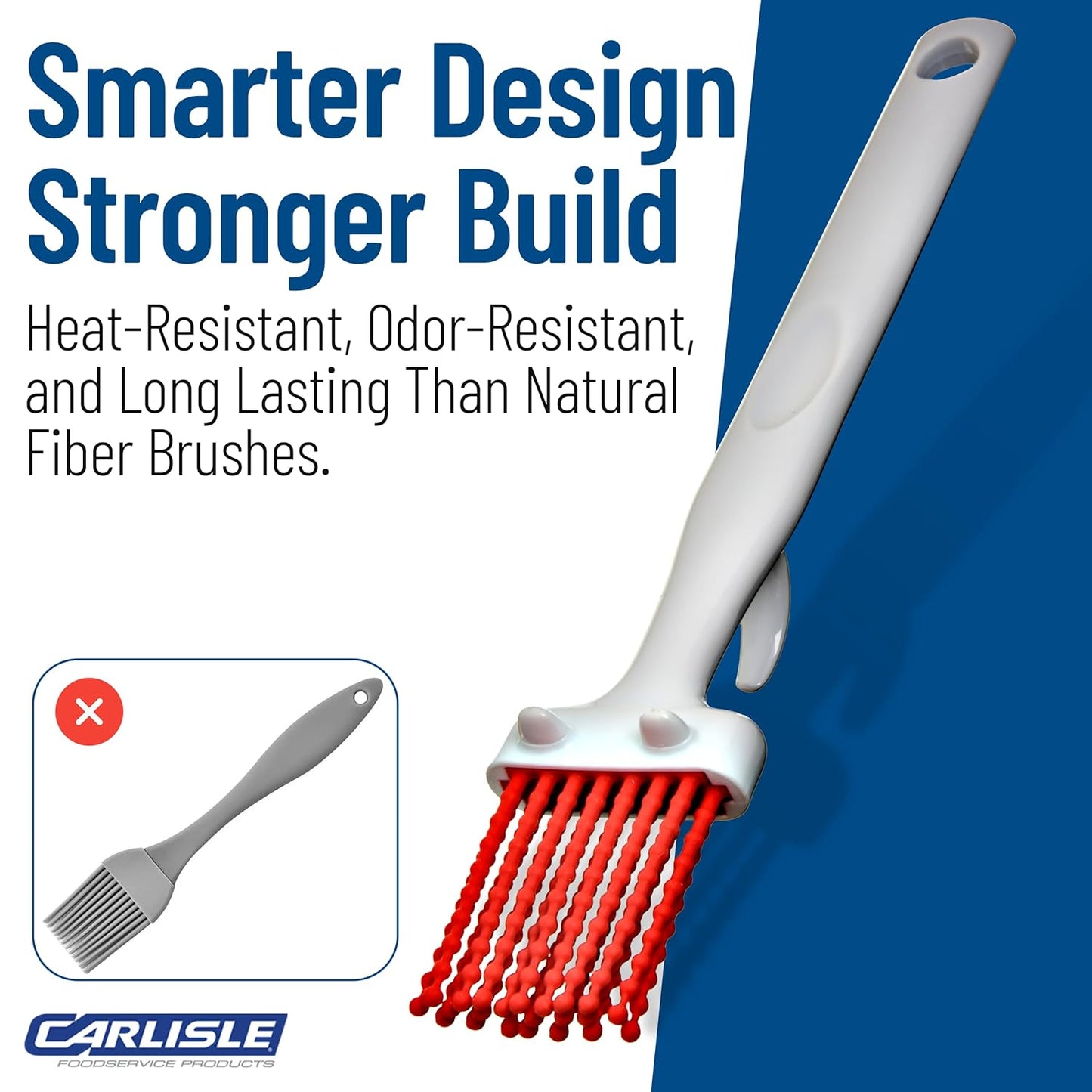 SPARTA 4040505 Silicone Basting Brush With Red Bristles, 3 Inches, Red