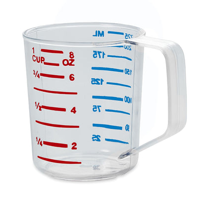 Rubbermaid Commercial Products Bouncer Clear Measuring Cup 2-Cup/0.5-Quart Clear Strong Food Grade Easy Read for Liquid/Dry Ingredients for Home/Professional Kitchen