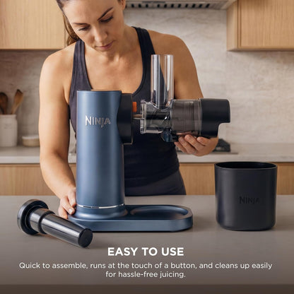 Ninja NeverClog Cold Press Juicer | Powerful Electric Slow Masticating Juicer with Pulp Control | XL Capacity | 24 oz. Juice Jug & 36 oz. Pulp Container | Dishwasher Safe | Charcoal | 150W | JC151