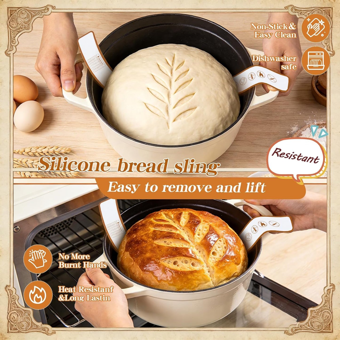 Sourdough Starter Kit for Beginners – Complete Sourdough Kit with Banneton Basket, Bread Lame with Blades, Starter Jar, Bread Stencil, Dough Scraper & Recipe Guide – Sourdough Bread Making Kit