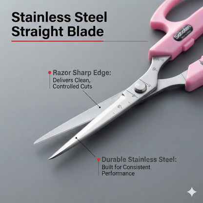 Saboten Stainless Steel Angled Blade Trimming Scissors Orange PT-13 160mm Precision Gardening Bonsai and Floral Shears Made in Japan