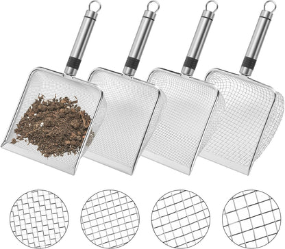 Adnee 2 Pcs Wider Gardening Soil Sifter-5.5" W Garden Sieve Sifter with Handle (3.8/5 mm Mesh)-Portable Gardening Sifter for Gradening Sand Soil Dirt Compost