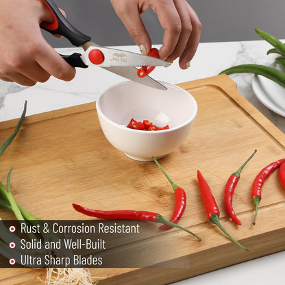 Mr. Pen- All Purpose Kitchen Shears with Protective Sheath, 8 Inch, Dishwasher Safe, Stainless Steel Food Scissors with Micro-Serrated Blades, Soft Grip Comfort Handle, Durable Utility Kitchen Shears