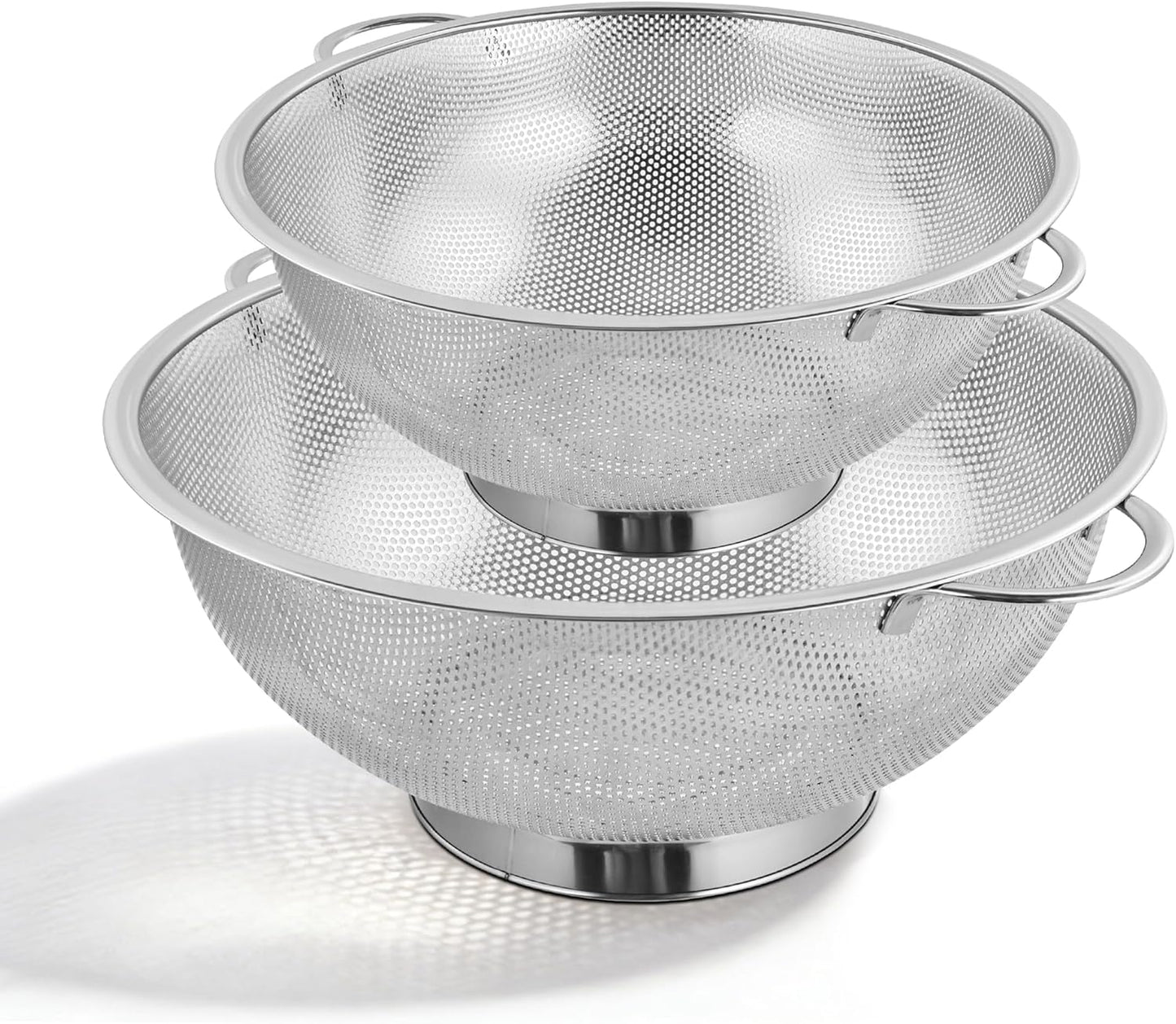 Kaishun Colander Stainless Steel 3-Quart, Strainer for Kitchen Food, Dishwasher Safe