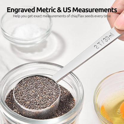 U-Taste Coffee Scoop 1 Tablespoon: 18/8 Stainless Steel Measuring Scooper for Ground Coffee, Bean, Powder, Espresso, 4.3in Long Handle Metal Measure Spoon for Canister, Jar (1Tbsp/15ml)