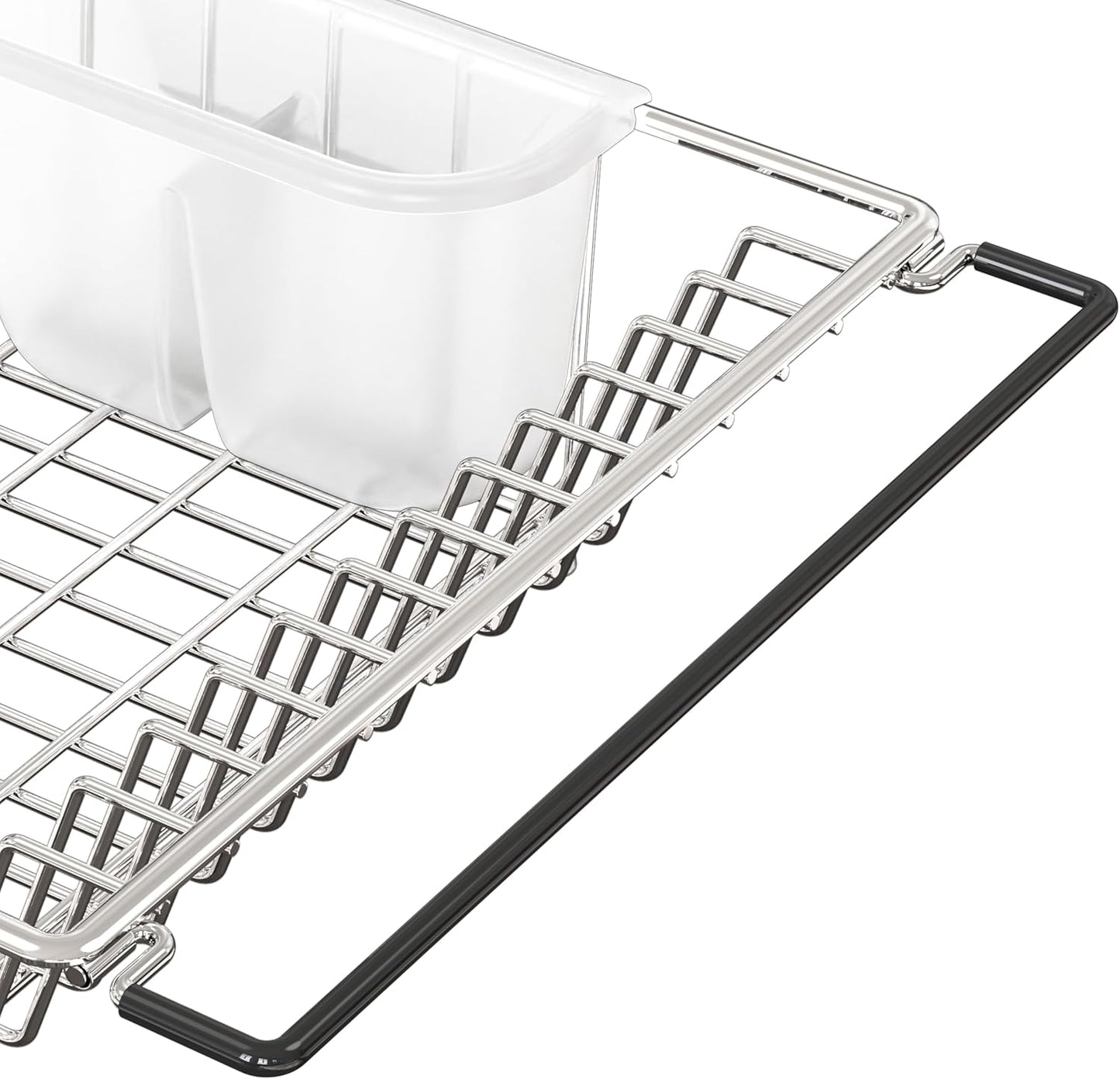 Simple Houseware Over Sink Counter Top Stainless Steel Dish Drainer Drying Rack, Chrome