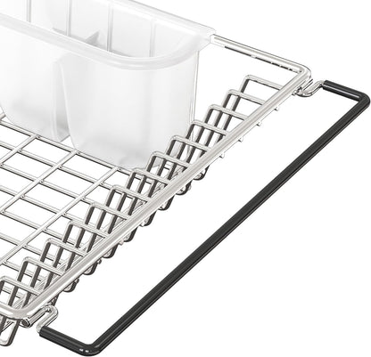 Simple Houseware Over Sink Counter Top Stainless Steel Dish Drainer Drying Rack, Chrome