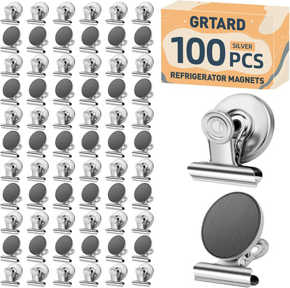 Grtard 12 Pack Magnetic Clips, Fridge Magnets Refrigerator Magnets, Strong Magnetic Clips Heavy Duty, Whiteboard Magnet Clip for Office Home Classroom Organization Kitchen Accessories(Black)