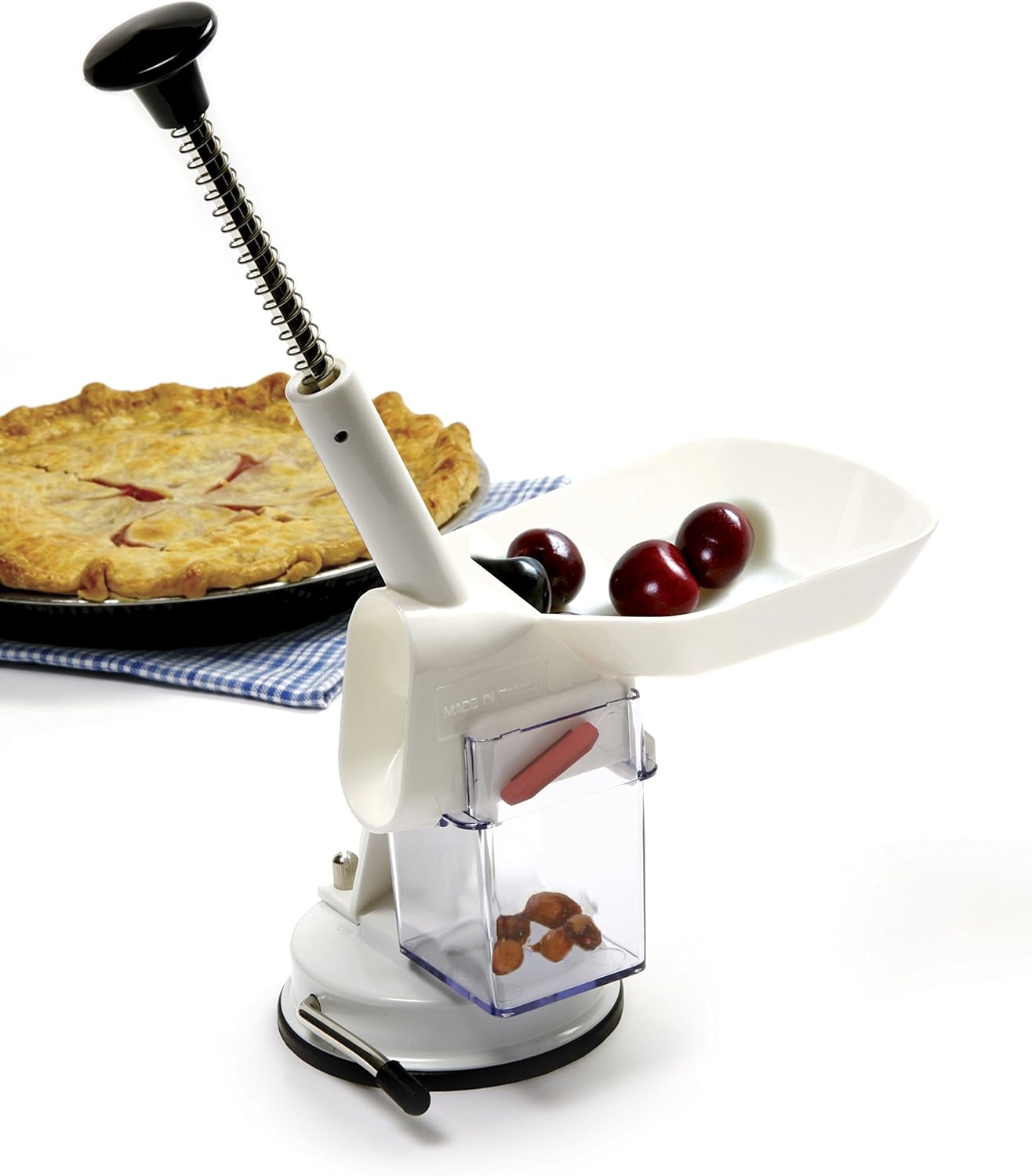Norpro Deluxe Cherry Pitter Automatic Feed Tray, 1.75in/4.5cm, As Shown