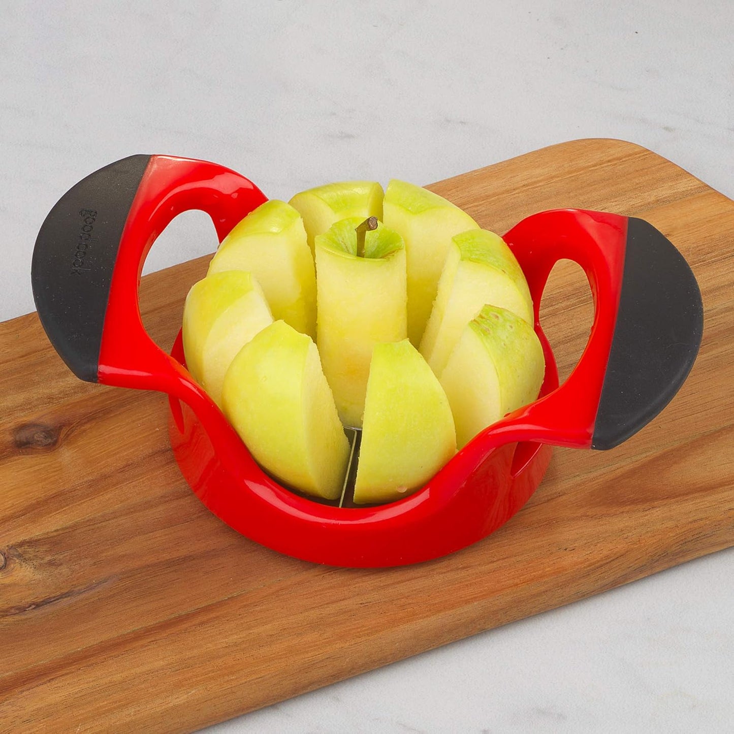 GoodCook Touch Apple Wedger with Stainless Steel Cutting Edges and Protective Cover, Red