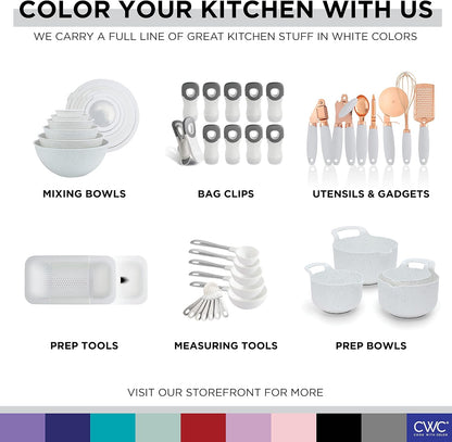 COOK WITH COLOR Mixing Bowls with Lids - 12 Piece Plastic Nesting Bowls Set includes 6 Prep Bowls and 6 Lids, Microwave Safe Mixing Bowl Set, Sage Embossed - Colors A