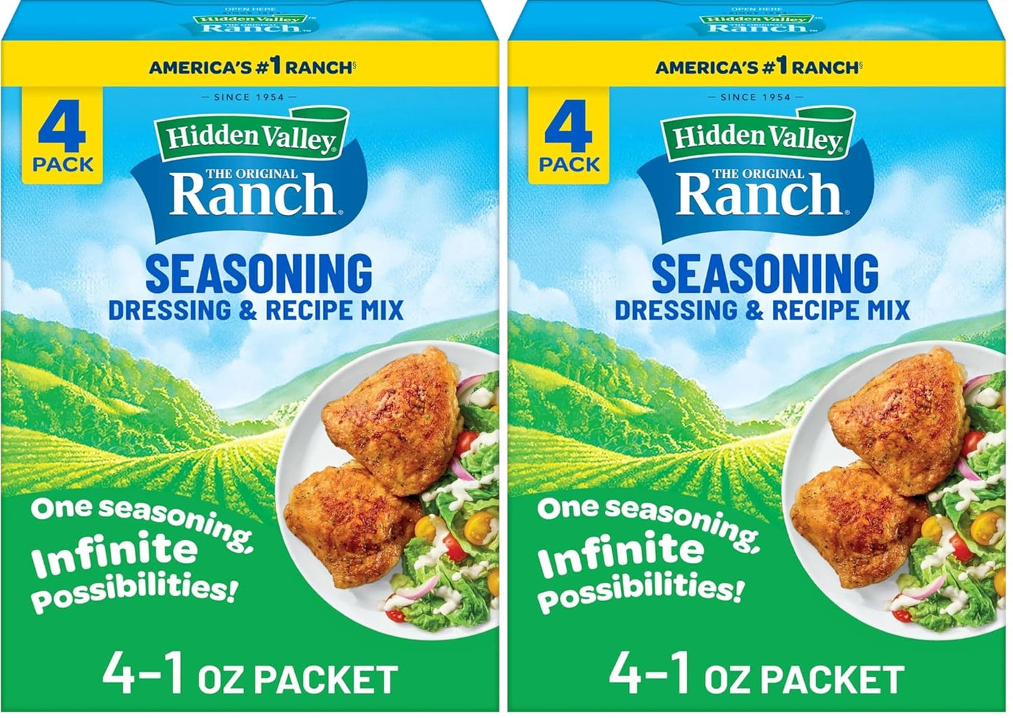 Hidden Valley Original Ranch Seasoning, Dressing and Recipe Mix, 1 Ounce Each, 4 Count (Package May Vary)