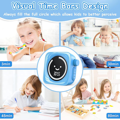 Visual Timer, 99 Minute Digital Kitchen Desk Timer for Office Supplies Home Productivity Management Tool Countdown Count Up, White