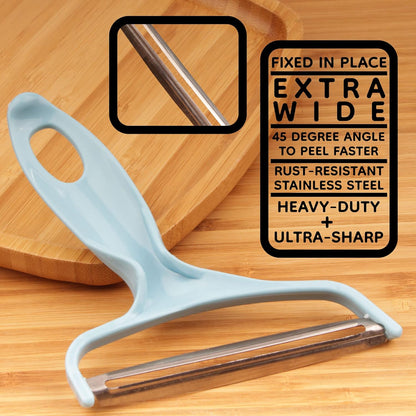 Y Shape 3-in-1 Serrated, Straight, Julienne Swiveled Multi-Blade Peeler - Green - 1 Peeler
