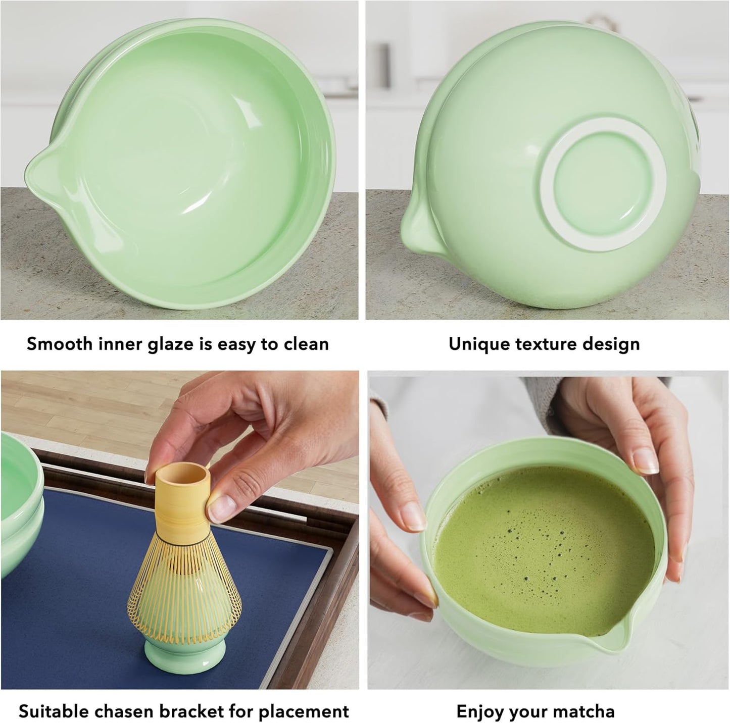 Matcha Whisk Set, Perfect Matcha Kit for Matcha Lovers Includes Ceramic Bowl, Bamboo Whisk, Holder, Scoop, Sifter & Cloth - 7 Pcs Matcha Kit