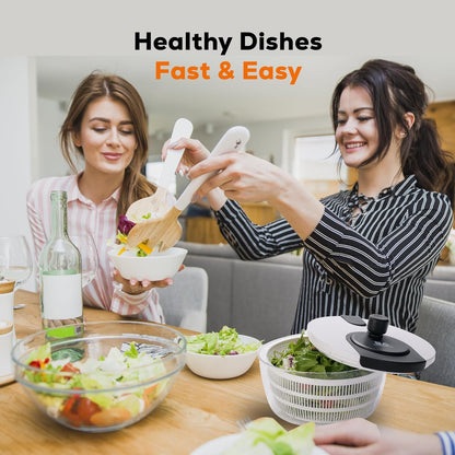 Large Salad Spinner – BPA-Free Vegetable & Fruit Dryer, Lettuce Spinner with Bowl and Colander