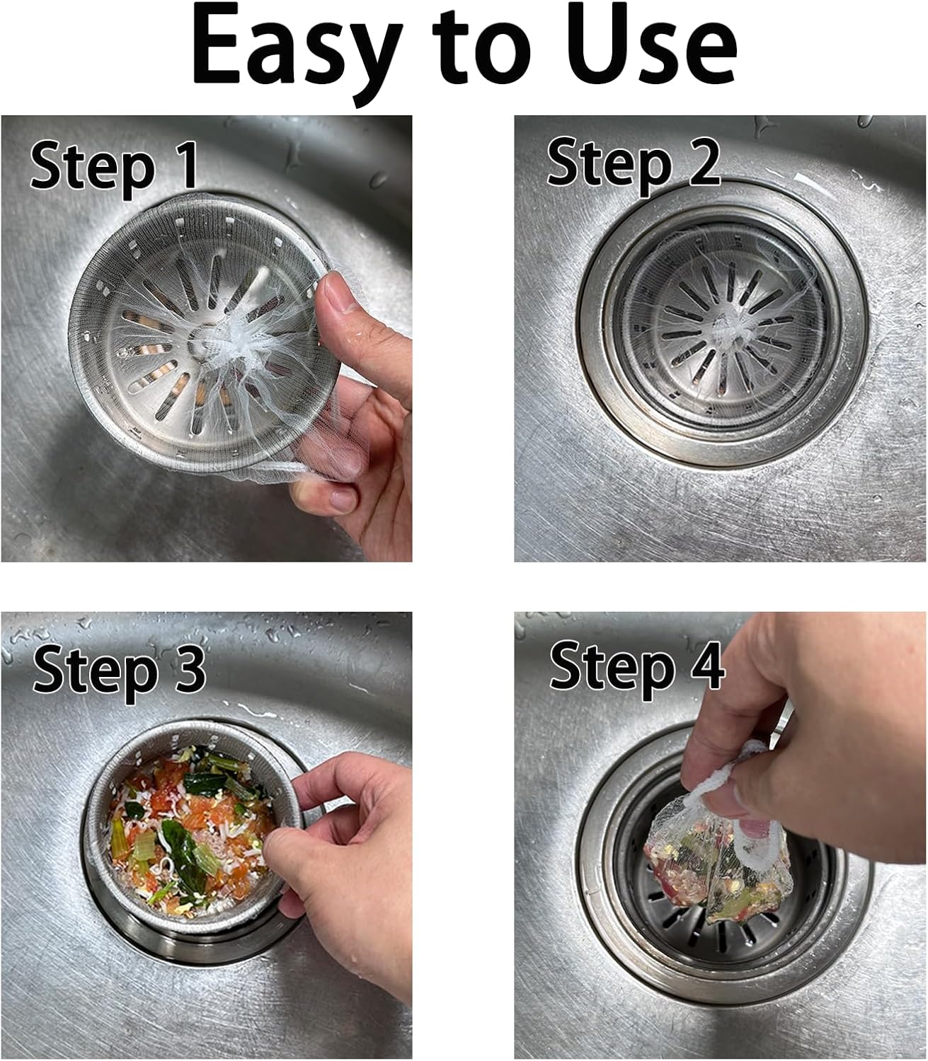 Kitchen Sink Drain Strainer Net Bag, 200 PCS Disposable Mesh Sink Strainer Filter Bag for Collecting Kitchen Drains Food Waste Leftover Garbage