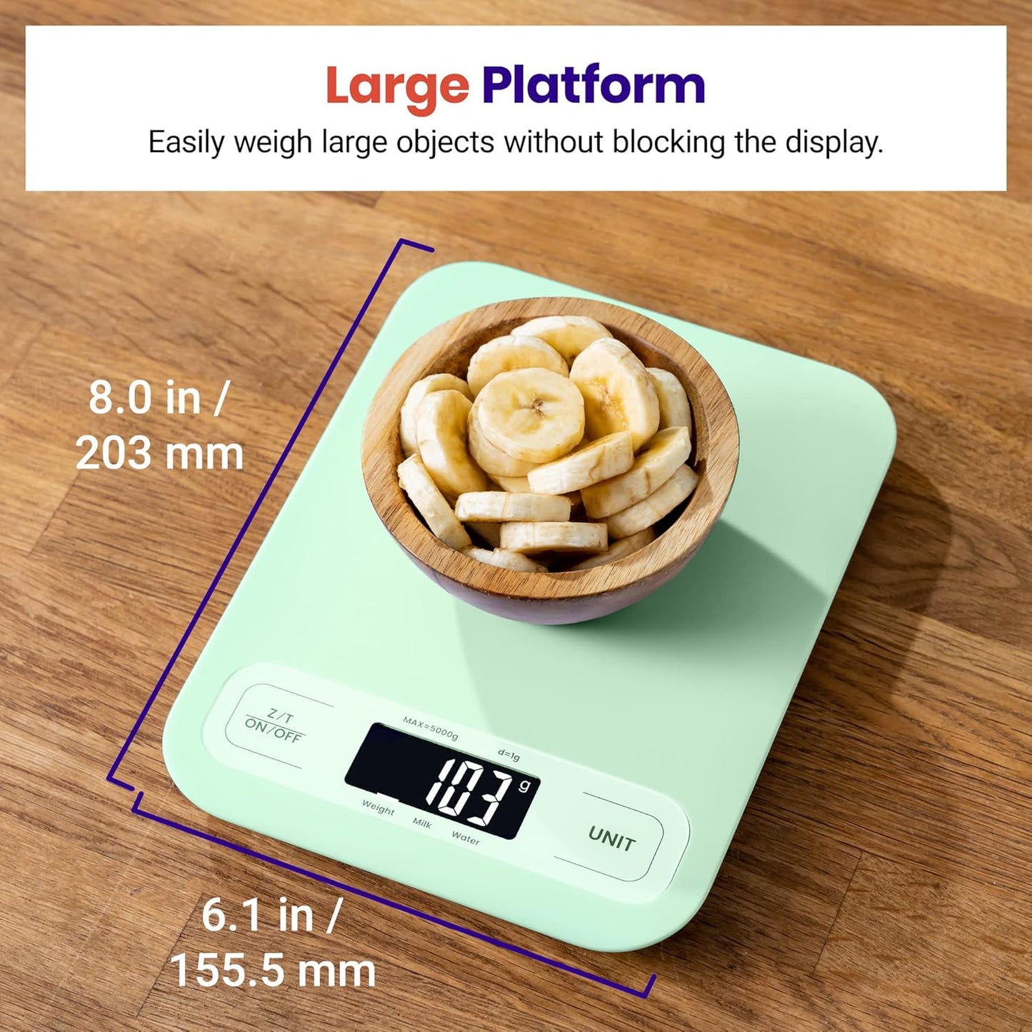 Etekcity Smart Food Kitchen Scale with Nutritional Calculator, Free App with 19 Nutrients Tracking, Calorie, Marco, Digital grams and ounces for weight loss, Premium Stainless Steel, 11lb